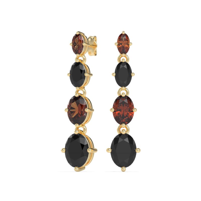 Graduating Oval Dangle Earrings