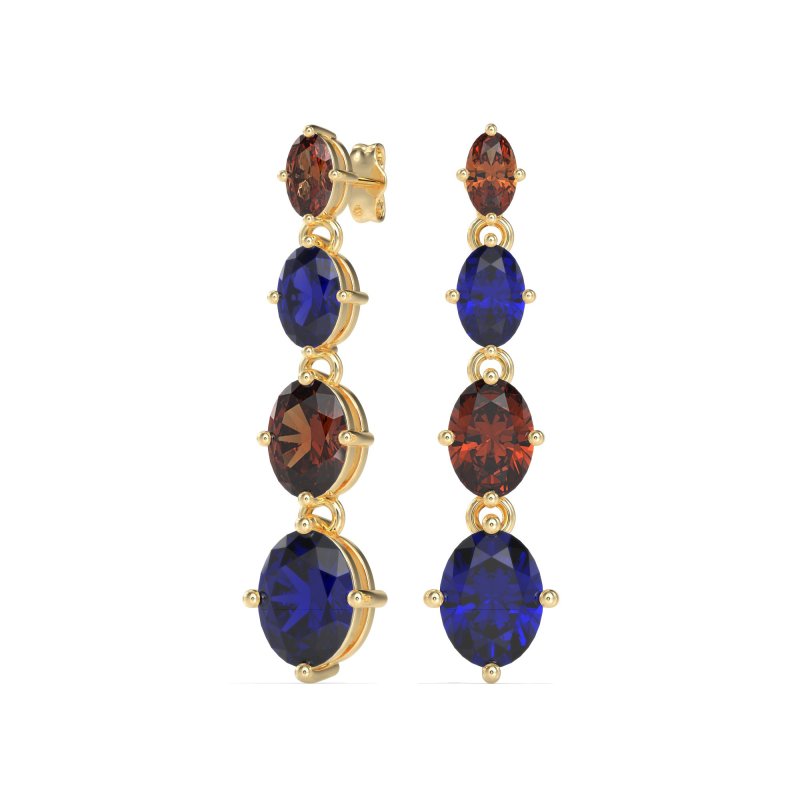 Graduating Oval Dangle Earrings