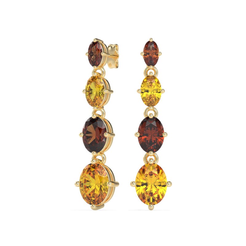 Graduating Oval Dangle Earrings