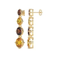 Graduating Oval Dangle Earrings
