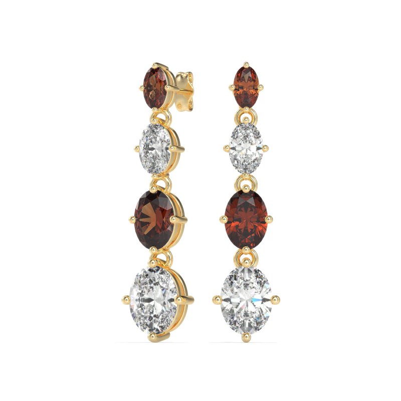 Graduating Oval Dangle Earrings