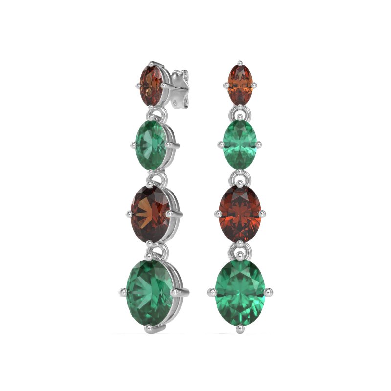 Graduating Oval Dangle Earrings