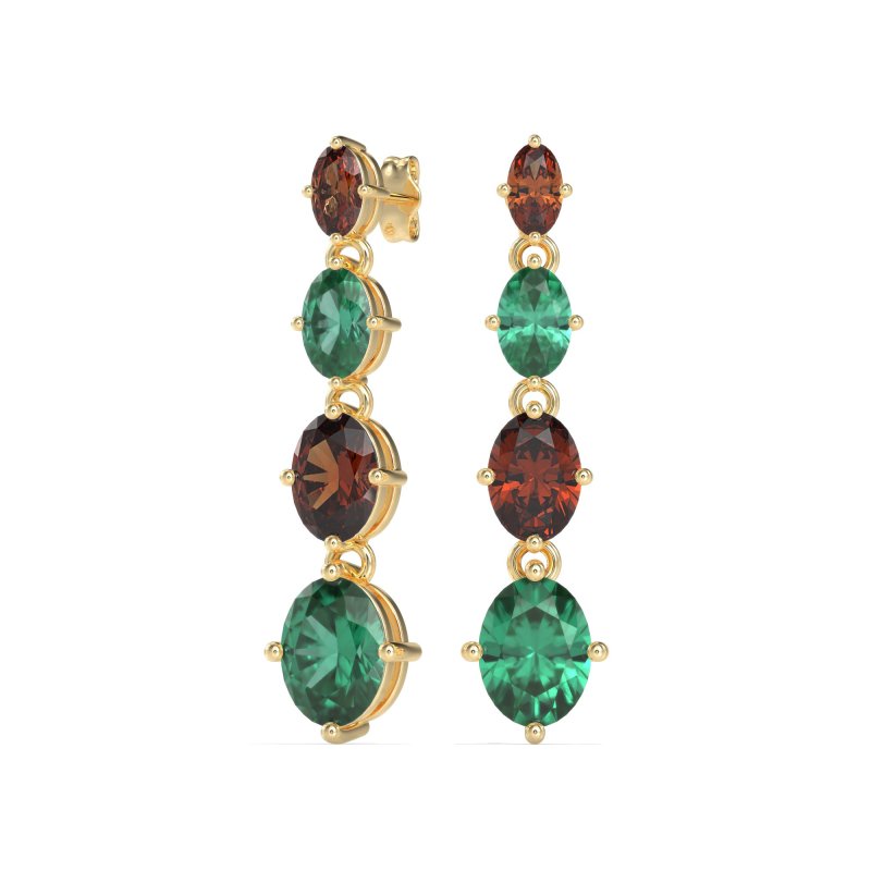 Graduating Oval Dangle Earrings