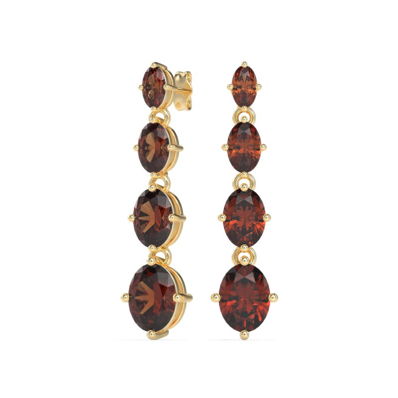 Graduating Oval Dangle Earrings