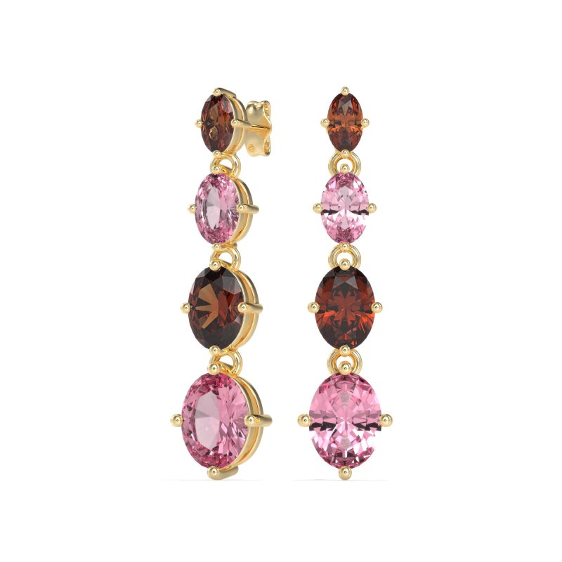 Graduating Oval Dangle Earrings