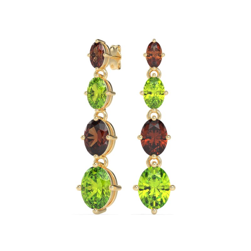 Graduating Oval Dangle Earrings