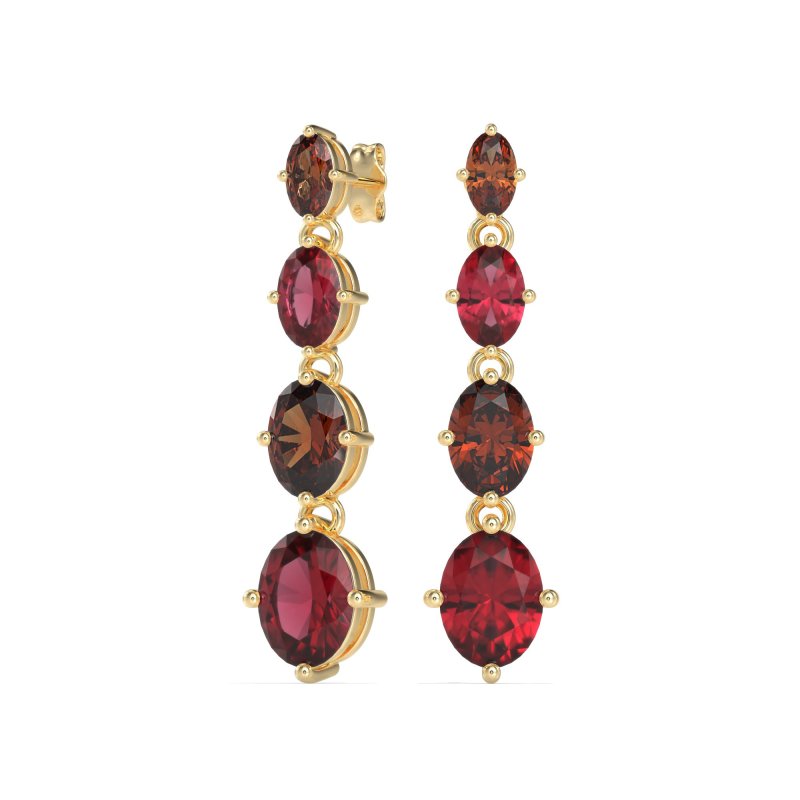 Graduating Oval Dangle Earrings