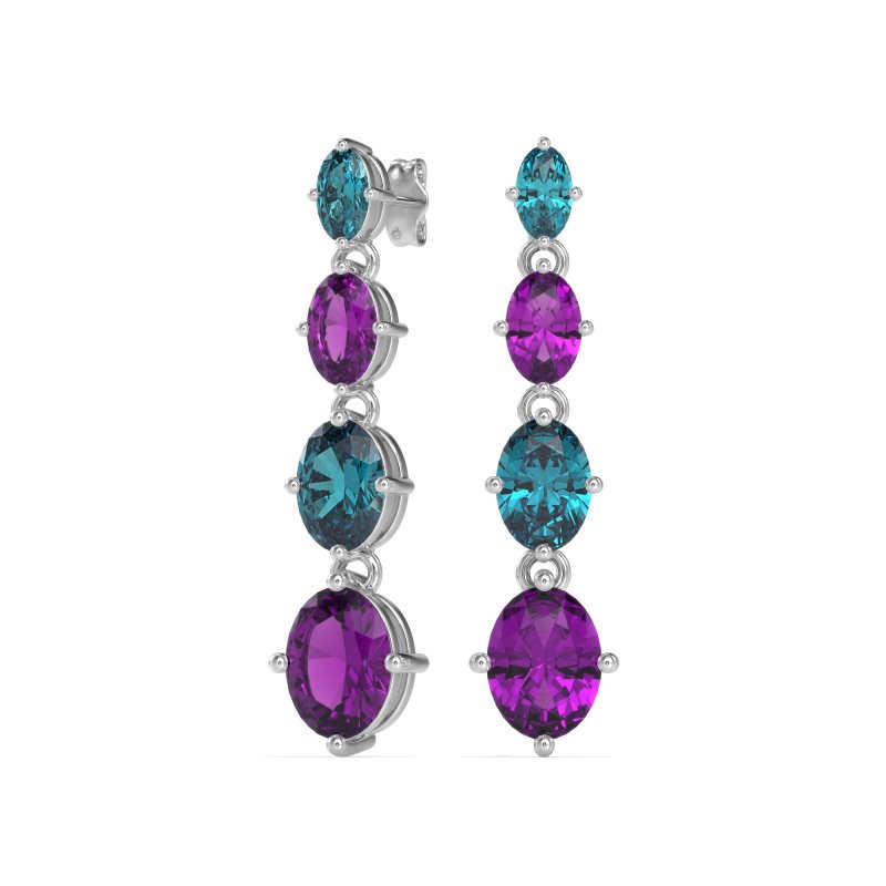 Graduating Oval Dangle Earrings