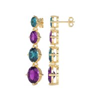 Graduating Oval Dangle Earrings