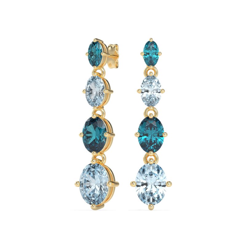 Graduating Oval Dangle Earrings