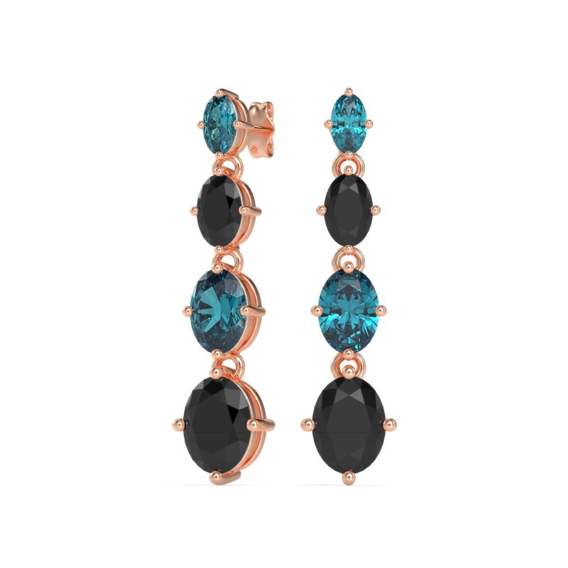Graduating Oval Dangle Earrings