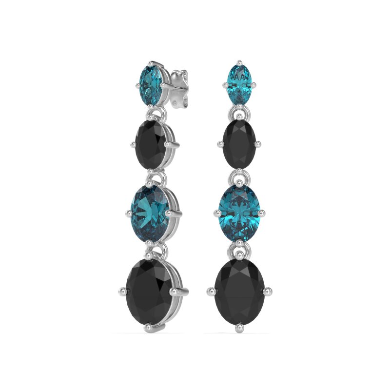 Graduating Oval Dangle Earrings