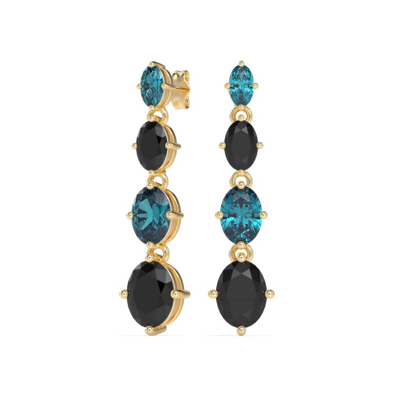 Graduating Oval Dangle Earrings