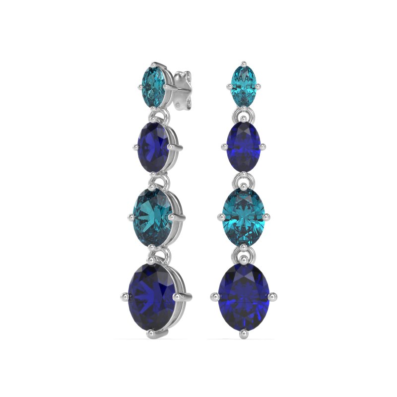 Graduating Oval Dangle Earrings
