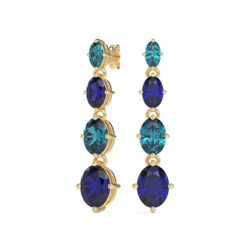 Graduating Oval Dangle Earrings