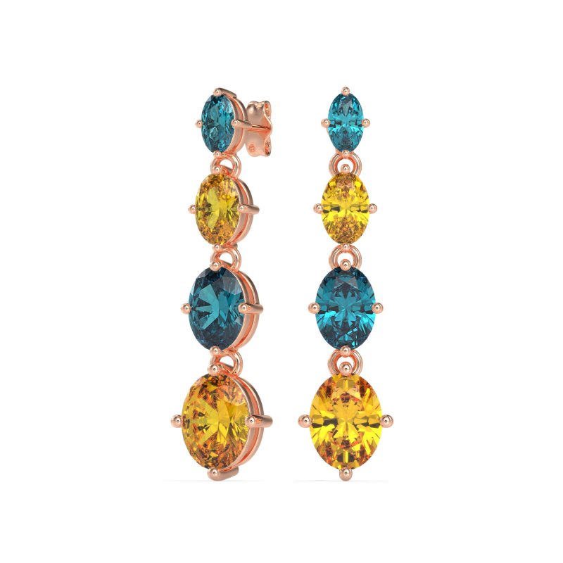 Graduating Oval Dangle Earrings