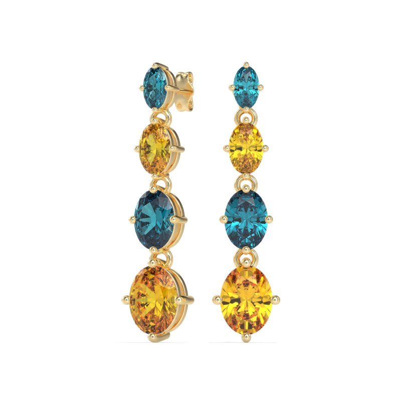 Graduating Oval Dangle Earrings