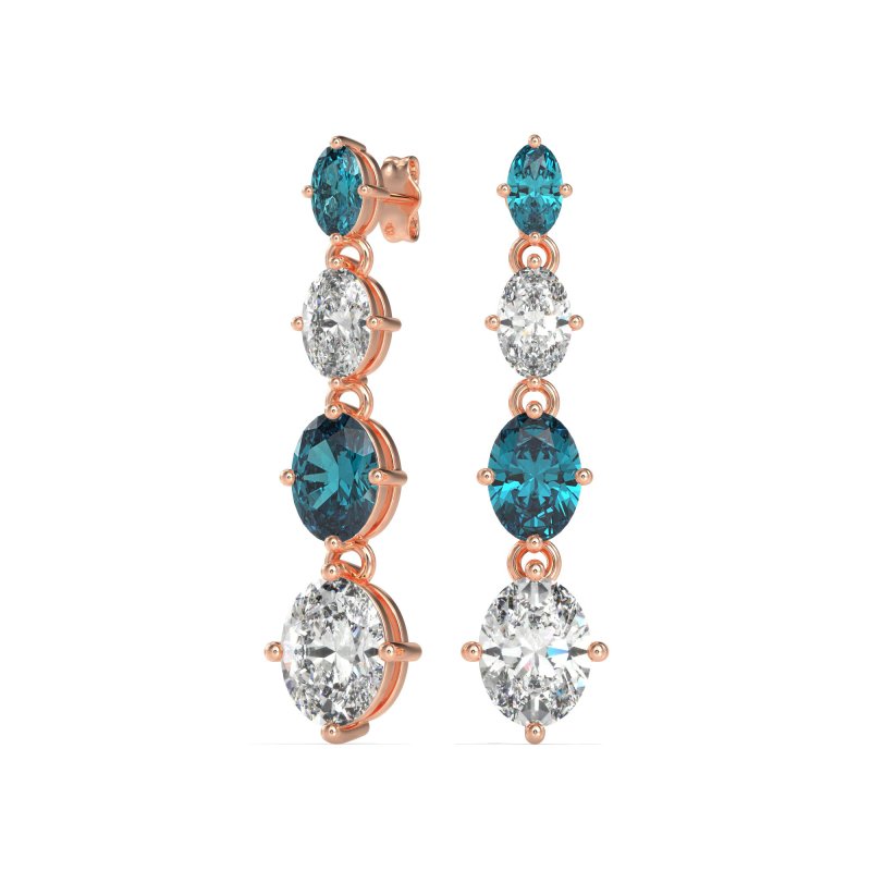 Graduating Oval Dangle Earrings