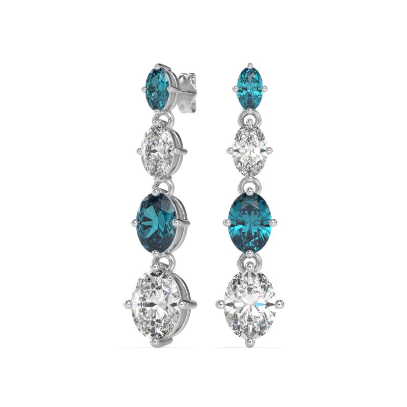 Graduating Oval Dangle Earrings