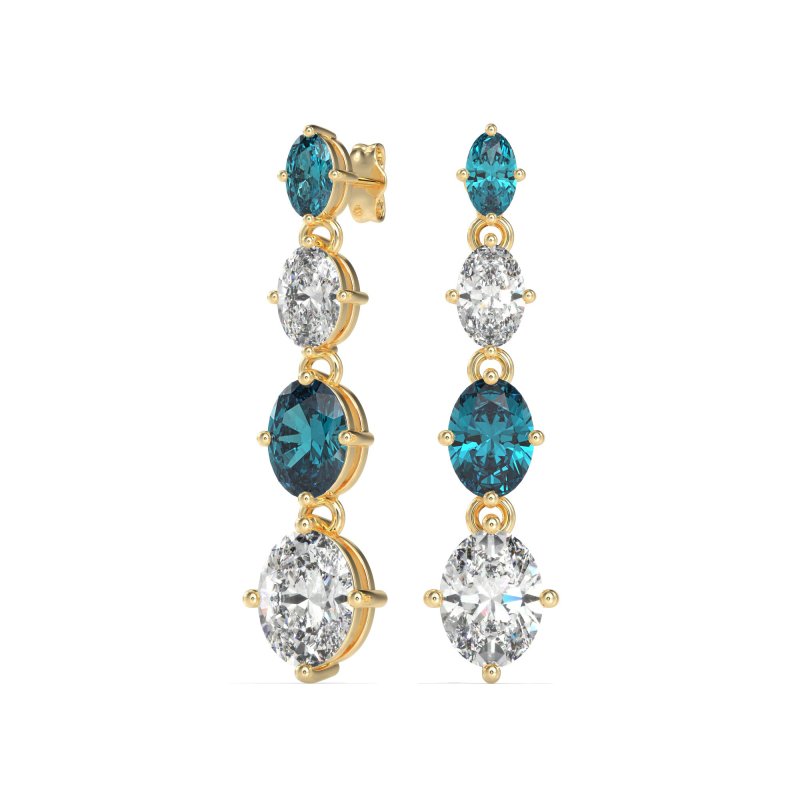 Graduating Oval Dangle Earrings