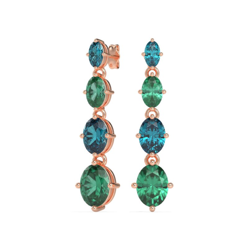 Graduating Oval Dangle Earrings