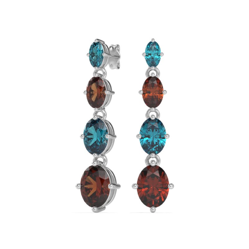 Graduating Oval Dangle Earrings