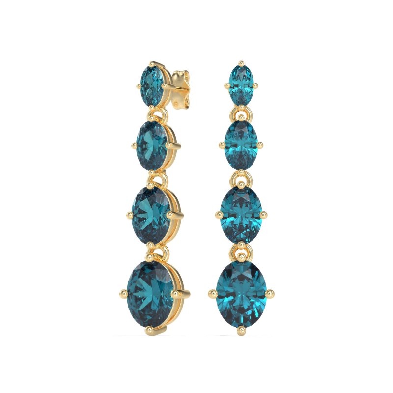 Graduating Oval Dangle Earrings