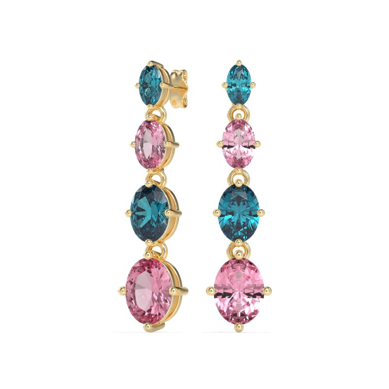 Graduating Oval Dangle Earrings