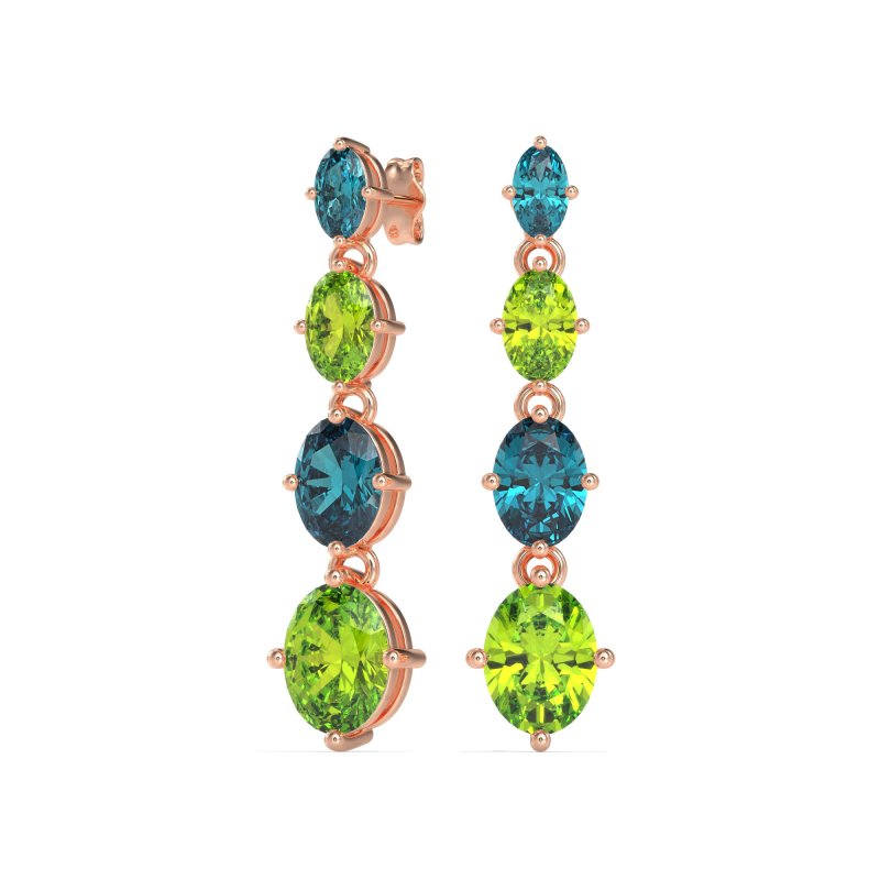 Graduating Oval Dangle Earrings