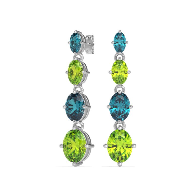 Graduating Oval Dangle Earrings