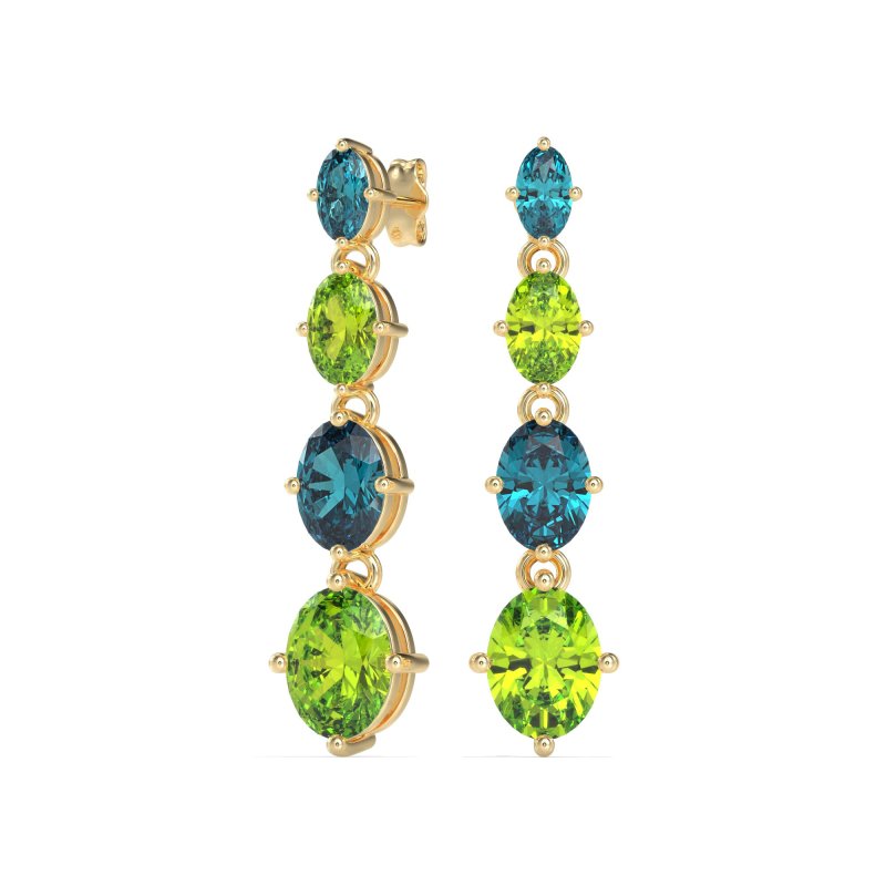 Graduating Oval Dangle Earrings