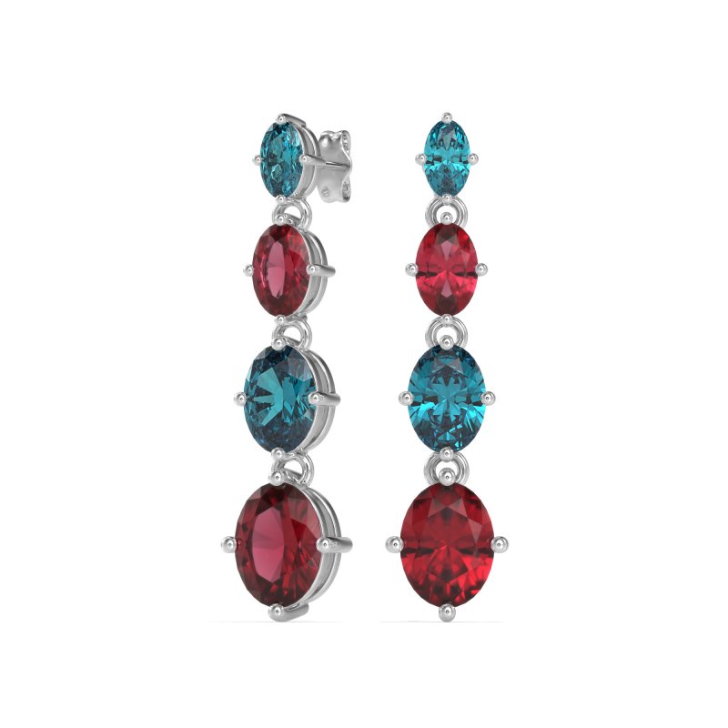 Graduating Oval Dangle Earrings