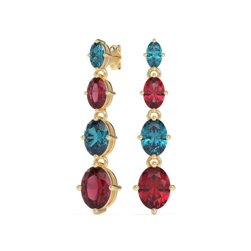 Graduating Oval Dangle Earrings