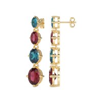 Graduating Oval Dangle Earrings