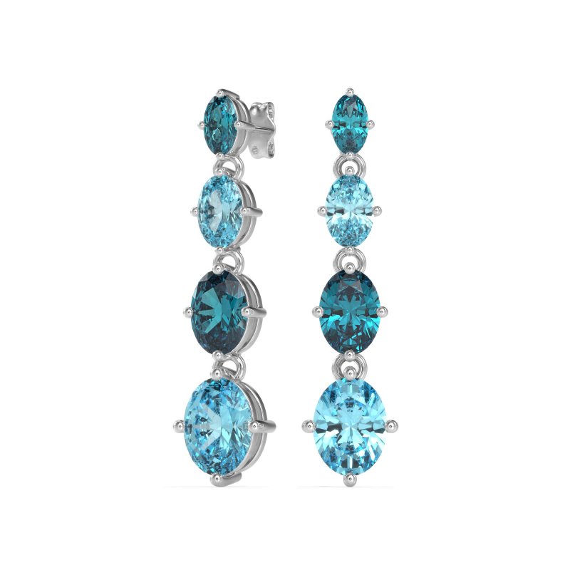 Graduating Oval Dangle Earrings