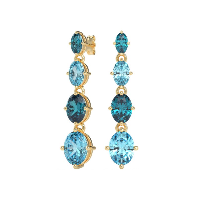 Graduating Oval Dangle Earrings