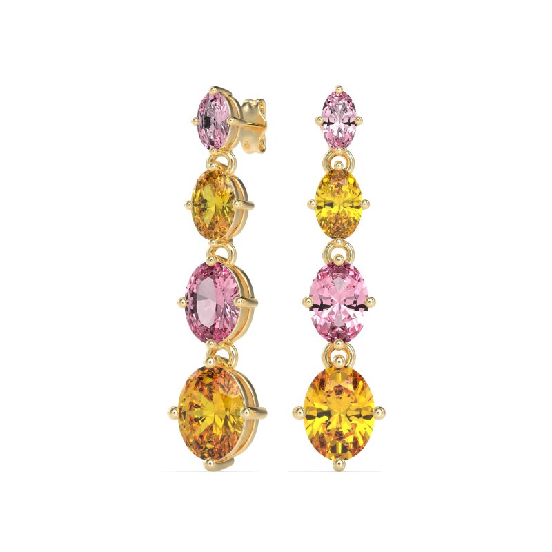 Graduating Oval Dangle Earrings