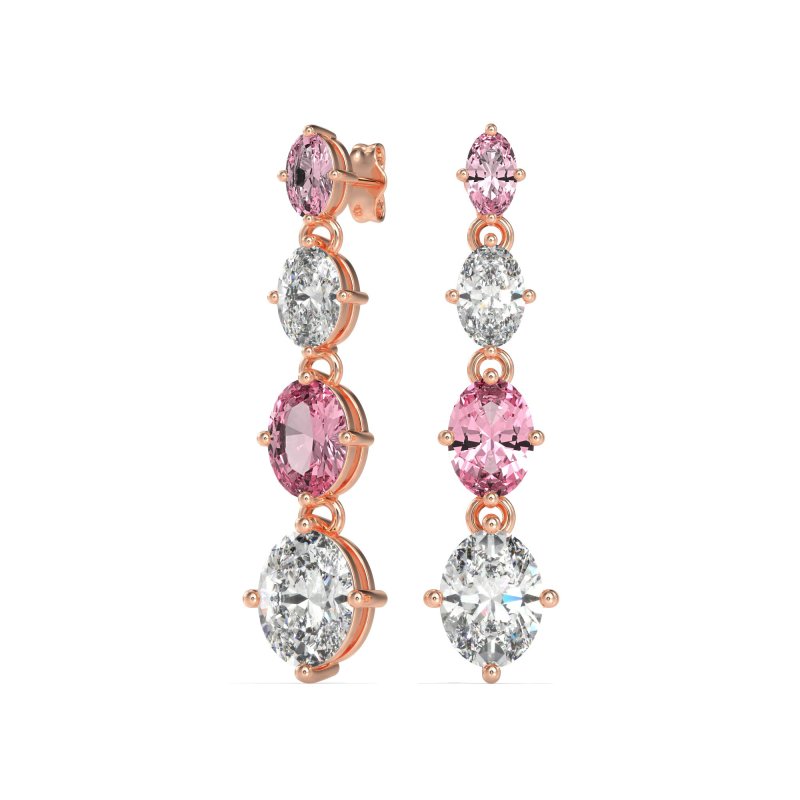 Graduating Oval Dangle Earrings