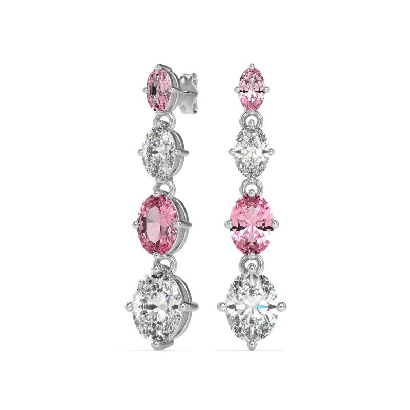 Graduating Oval Dangle Earrings