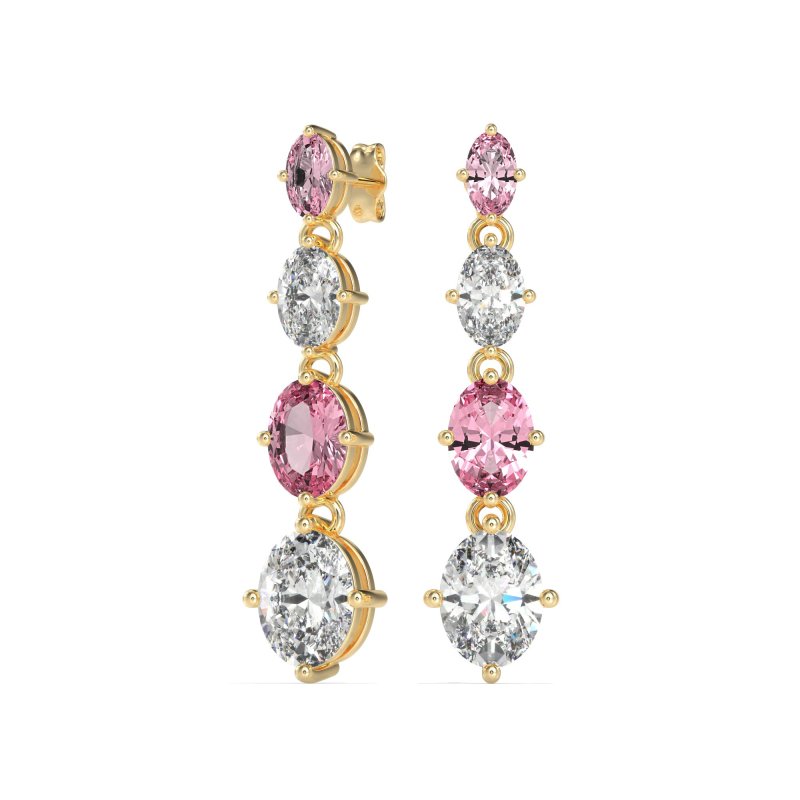Graduating Oval Dangle Earrings
