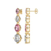 Graduating Oval Dangle Earrings