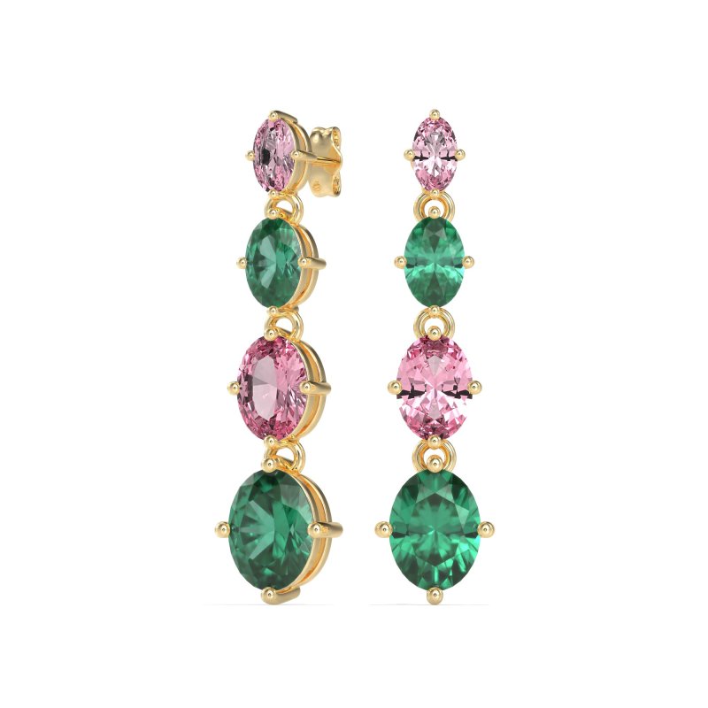 Graduating Oval Dangle Earrings