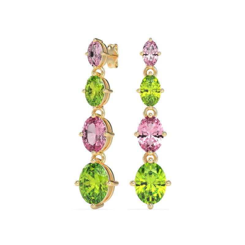 Graduating Oval Dangle Earrings
