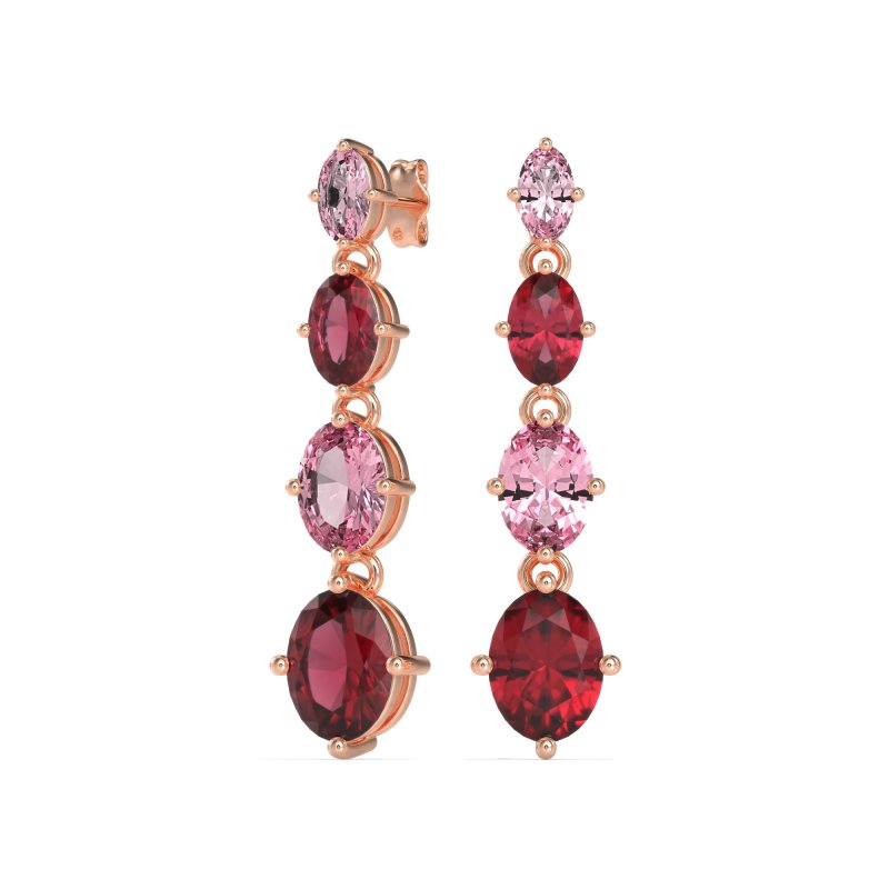 Graduating Oval Dangle Earrings