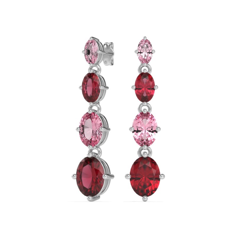 Graduating Oval Dangle Earrings