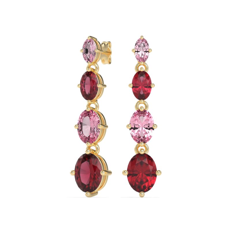 Graduating Oval Dangle Earrings