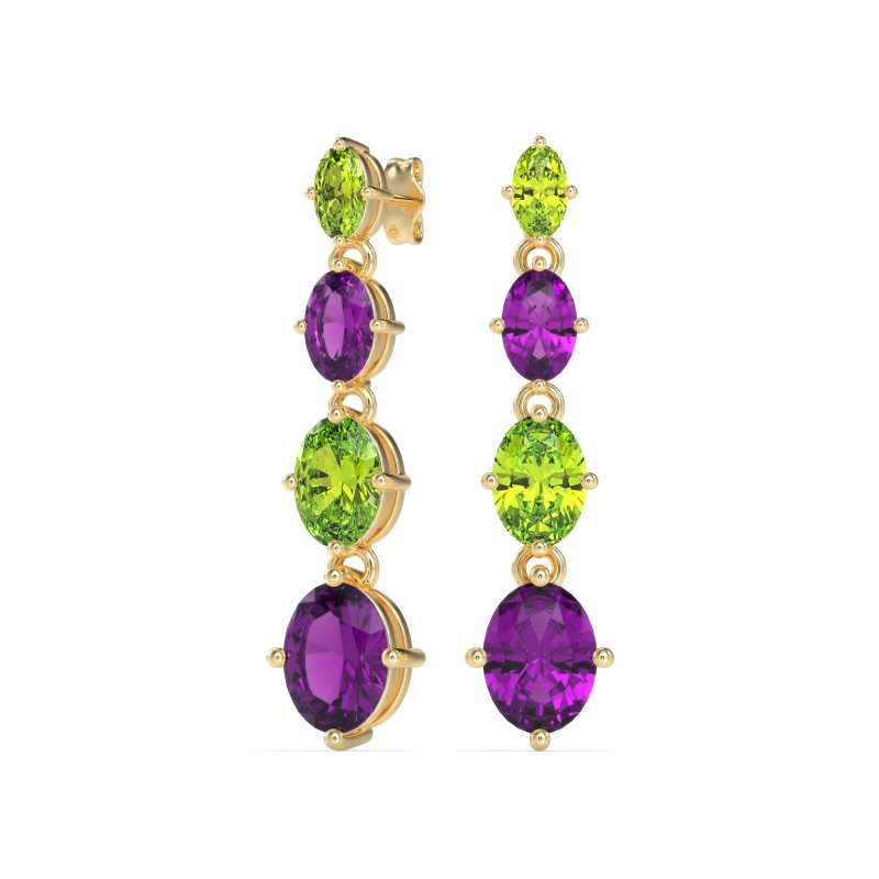 Graduating Oval Dangle Earrings