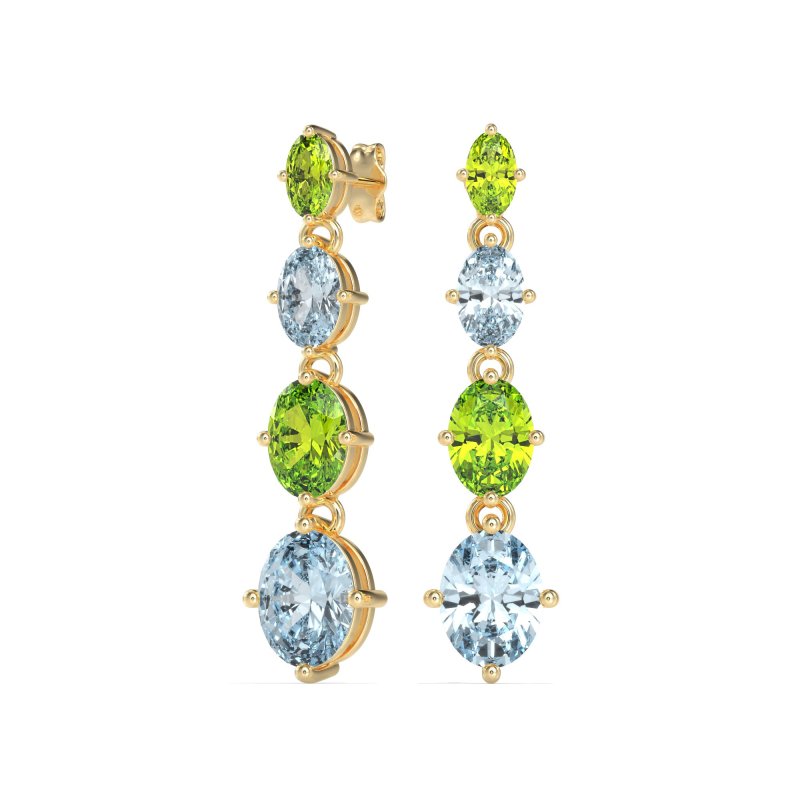 Graduating Oval Dangle Earrings