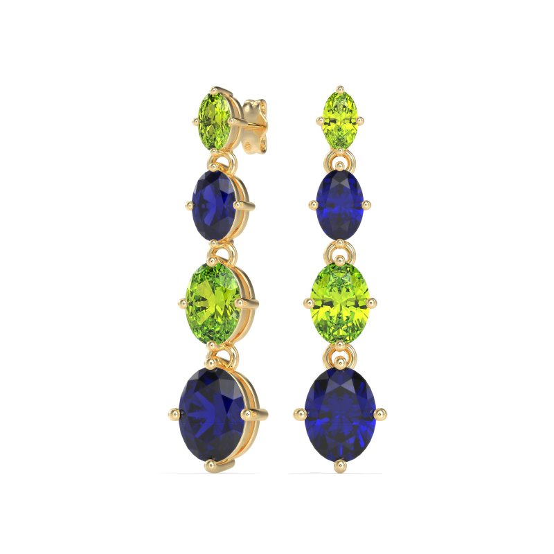 Graduating Oval Dangle Earrings