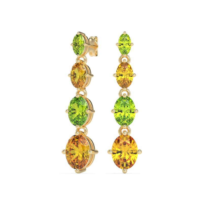 Graduating Oval Dangle Earrings